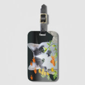 Étiquette À Bagage Peinture de chat personnalisée dans un réservoir d (Devant Vertical)