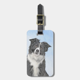Étiquette À Bagage Peinture de collie frontalière - Belle art origina