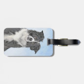 Étiquette À Bagage Peinture de collie frontalière - Belle art origina (Dos horizontal)