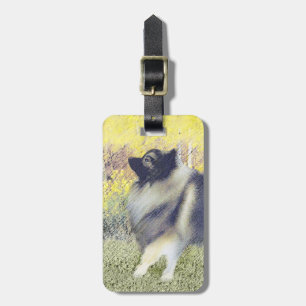Étiquette À Bagage Peinture de Keeshond Aspen - Art de chien original