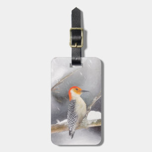 Étiquette À Bagage Peinture de pic à ventre rouge Art original