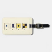 Étiquette À Bagage Peinture de quatre drapeaux avec voile écrite sous (Devant horizontal)