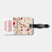 Étiquette À Bagage Peinture de style oriental fleuri| Ajouter votre n (Dos horizontal)