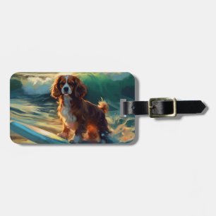 Étiquette À Bagage Peinture de surf sur la plage de Cavalier King