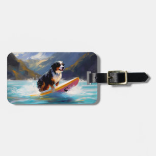 Étiquette À Bagage Peinture de Surf sur la Plage de Montagne Bernoise