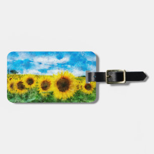 Étiquette À Bagage Peinture de tournesols