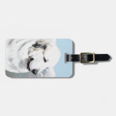 Étiquette À Bagage Peinture des Pyrénées - Art original du chien (Devant horizontal)