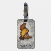 Étiquette À Bagage Peinture d'oiseaux à la Frida Kahlo Monet (Dos Vertical)