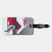 Étiquette À Bagage Peinture Downy Woodpecker - Art original pour oise (Dos horizontal)