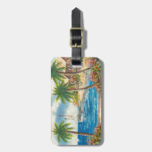 Étiquette À Bagage Peinture d'un voilier en Hawaï (Devant Vertical)