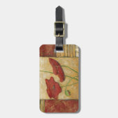 Étiquette À Bagage Peinture florale avec traits de pinceau visibles (Devant Vertical)