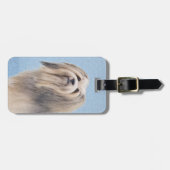 Étiquette À Bagage Peinture Havanaise (Argent) - Cute Original Chien  (Devant horizontal)