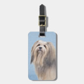 Étiquette À Bagage Peinture Havanaise (Argent) - Cute Original Chien  (Devant Vertical)