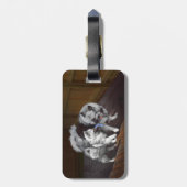 Étiquette À Bagage Peinture Keeshond Playtime - Jolie art original ch (Dos Vertical)