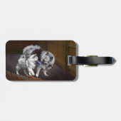 Étiquette À Bagage Peinture Keeshond Playtime - Jolie art original ch (Dos horizontal)