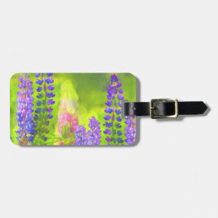 Étiquette À Bagage Peinture Lupine - Art Fleur Original