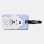 Étiquette À Bagage Peinture maltaise - Joli art original pour chien (Dos horizontal)