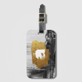 Étiquette À Bagage Peinture noire blanche avec Monogram Lugga personn (Devant Vertical)