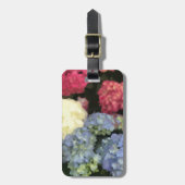 Étiquette À Bagage Peinture numérique à fleurs bleu et rose Hydrangea (Devant Vertical)