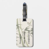 Étiquette À Bagage Peinture orientale de style, branches en bambou (Dos Vertical)