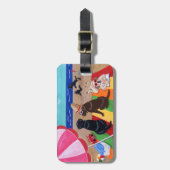 Étiquette À Bagage Peinture personnalisée de Labradors de brise d'été (Devant Vertical)