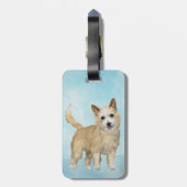 Étiquette À Bagage Peinture Podengo Pequeno portugaise - Art original (Dos Vertical)