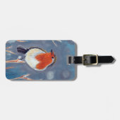 Étiquette À Bagage Peinture Robin d'hiver (Devant horizontal)