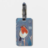 Étiquette À Bagage Peinture Robin d'hiver (Dos Vertical)