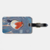 Étiquette À Bagage Peinture Robin d'hiver (Dos horizontal)