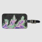 Étiquette À Bagage Peinture sur une orchidée tropicale (Devant Horizontal)
