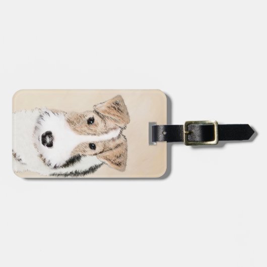 Étiquette À Bagage Peinture Terrier de Renard de fil - Cute Original (Devant horizontal)