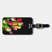 Étiquette À Bagage Peinture Tulip - Art Fleur original (Devant horizontal)