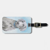 Étiquette À Bagage Peinture Weimaraner - Joli art original chien (Devant horizontal)