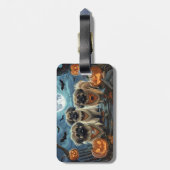 Étiquette À Bagage Pékingese Halloween Éffrayant (Dos Vertical)