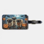 Étiquette À Bagage Pékingese Halloween Éffrayant (Dos horizontal)
