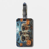 Étiquette À Bagage Pékingese Halloween Éffrayant (Dos Vertical)