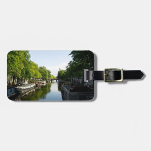 Étiquette À Bagage Péniches sur le canal Prinsengracht à Amsterdam