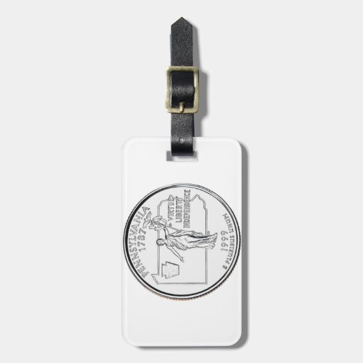 Étiquette À Bagage Pennsylvania State Quarter (Devant Vertical)