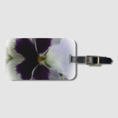 Étiquette À Bagage Pensée violette et blanche (Devant Horizontal)