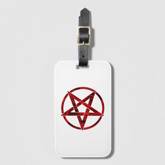 Étiquette À Bagage Pentagramme du Diable Rouge (Devant Vertical)