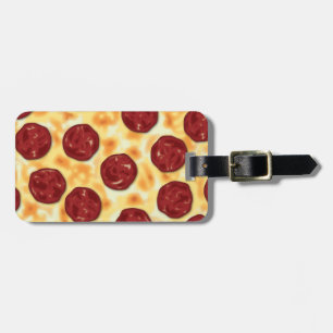 Étiquette À Bagage Pepperoni Pizza Motif