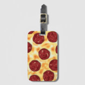 Étiquette À Bagage Pepperoni Pizza Motif (Devant Vertical)