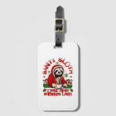 Étiquette À Bagage Père Noël café paresseux (Devant Vertical)