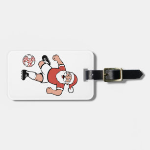 Étiquette À Bagage Père Noël jouant au football Noël Joueur Sport