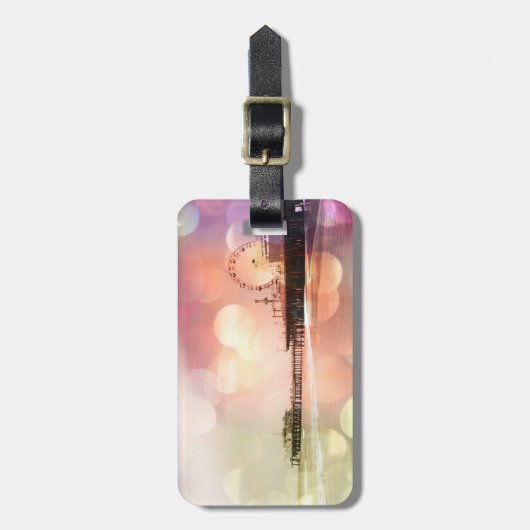 Étiquette À Bagage Père Noël Monica Pier - Sparkling Rose Photo Edit (Devant Vertical)