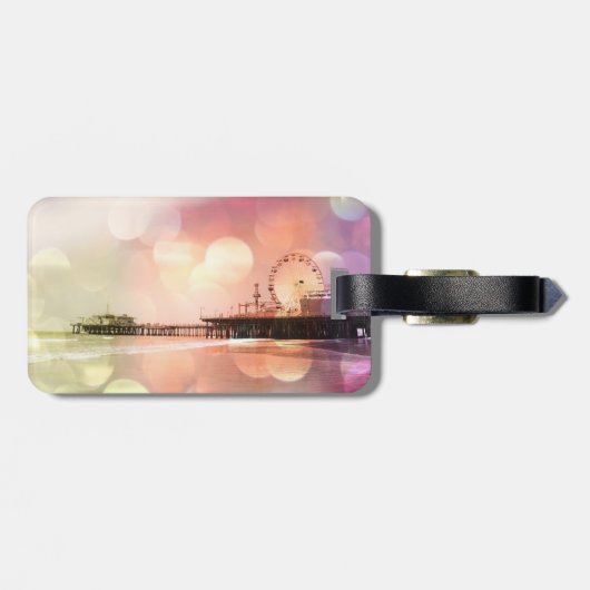 Étiquette À Bagage Père Noël Monica Pier - Sparkling Rose Photo Edit (Dos horizontal)