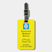 Étiquette À Bagage Périphérique Médicale protégé nécessaire (Devant Vertical)