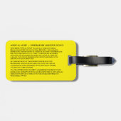 Étiquette À Bagage Périphérique Médicale protégé nécessaire (Dos horizontal)