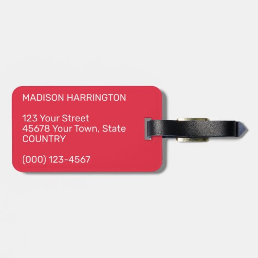 Étiquette À Bagage Périphérique Médicale texte personnalisé (Dos horizontal)