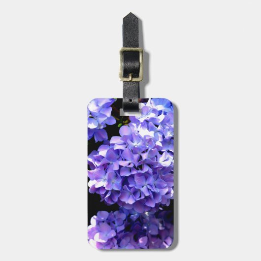 Étiquette À Bagage Périwinkel hydrangeas fleurs violettes fleurs bleu (Devant Vertical)